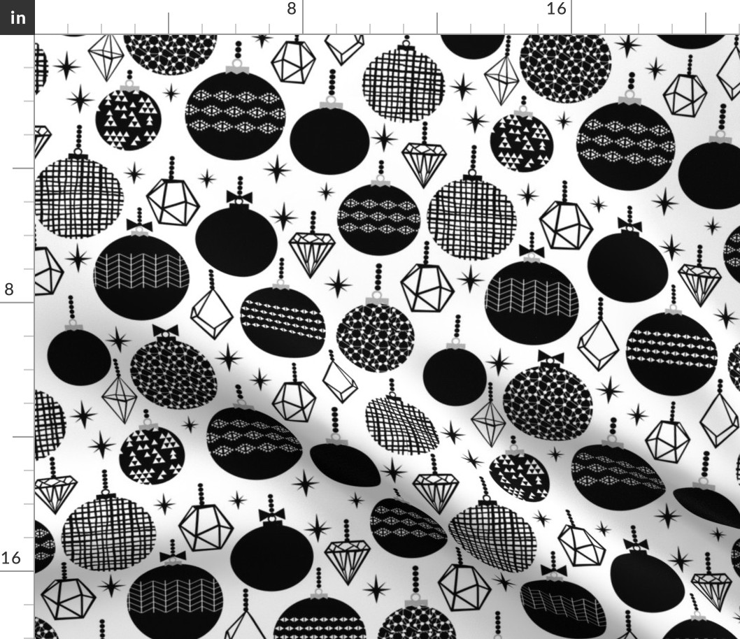 black and white trendy xmas grid holiday ornaments kiddo scandi black and white style