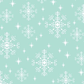 snowflakes mint winter xmas christmas holiday north pole santa elf kids