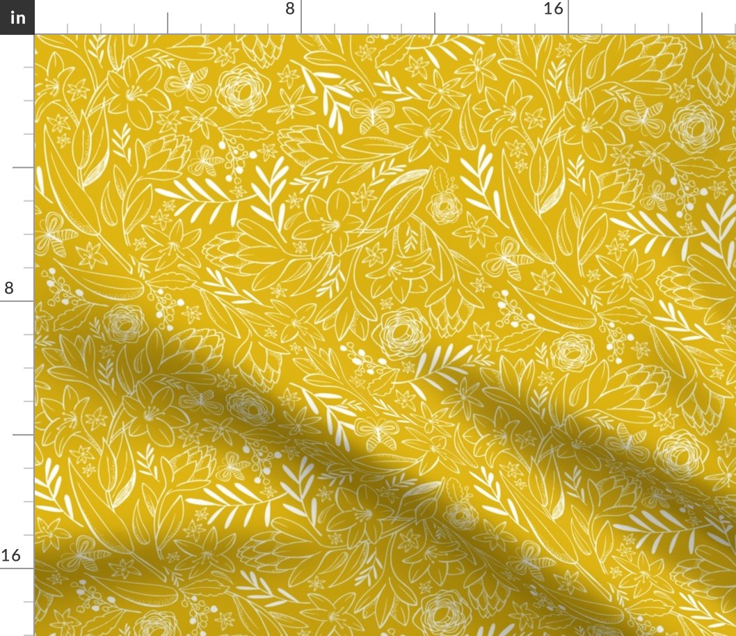Botanical Sketchbook - Floral Golden Yellow