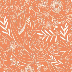 Botanical Sketchbook - Floral Orange Sunset