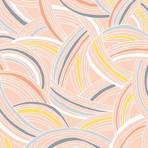 Flight Pattern - Modern Geometric Lines Pink Blush