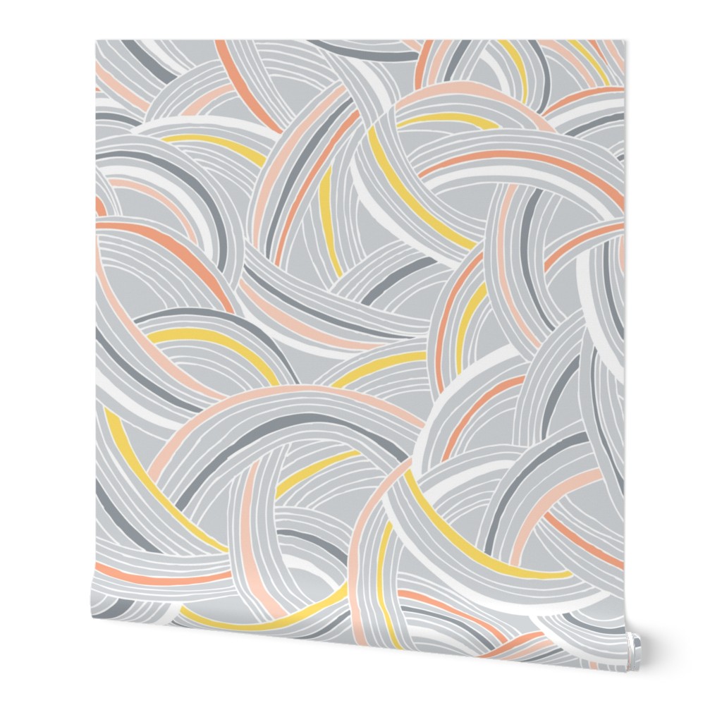 Flight Pattern - Modern Geometric Lines Whisper Grey