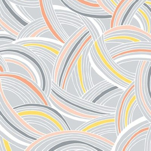 Flight Pattern - Modern Geometric Lines Whisper Grey