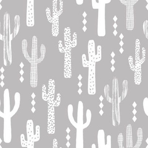 cactus greyscale grey and white grid tropical kids design