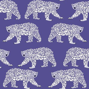 geometric polar bear - purple 