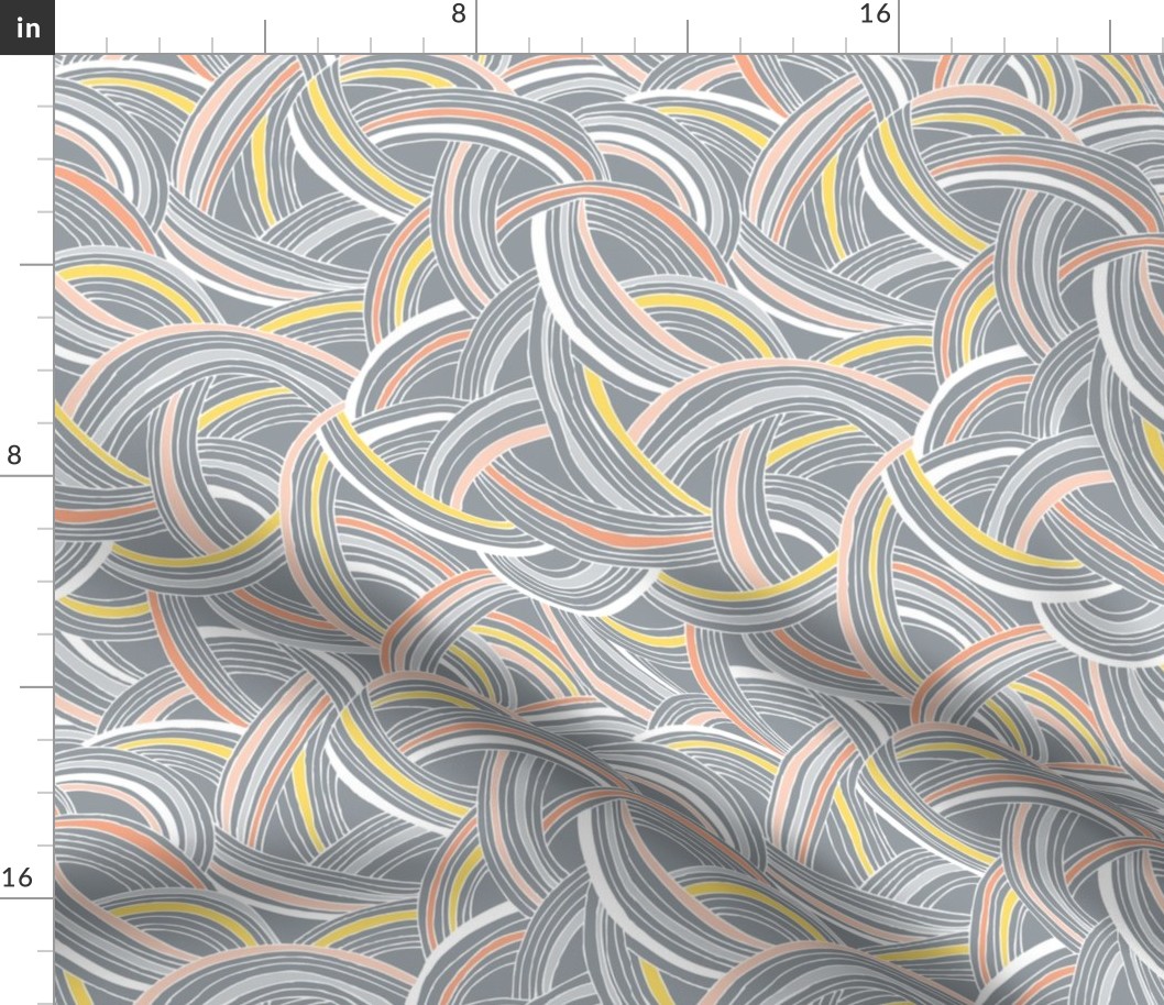 Flight Pattern - Modern Geometric Lines Slate Grey