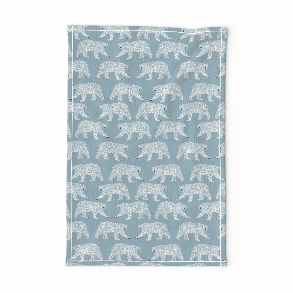 geometric polar bear blue