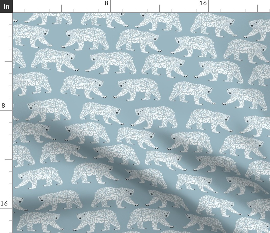 geometric polar bear blue