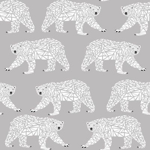 geometric polar bear grey