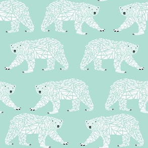 geometric polar bear mint