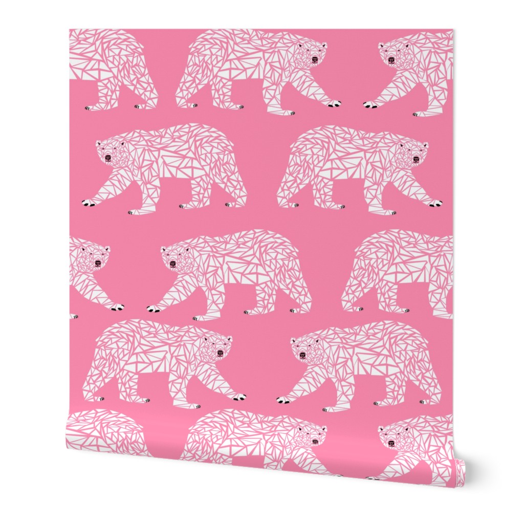 geometric polar bear pink