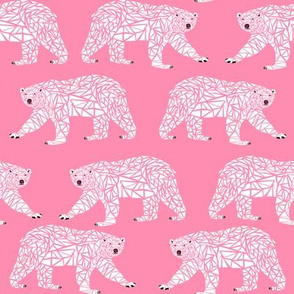 geometric polar bear pink