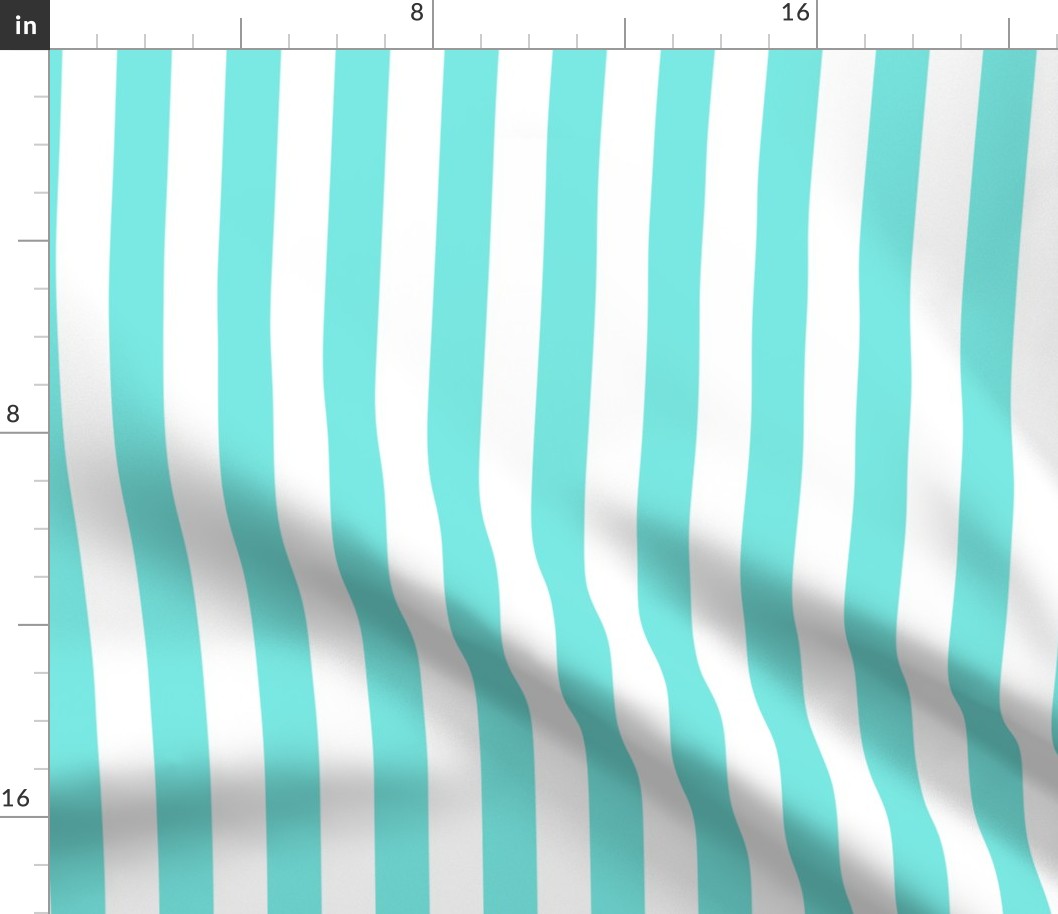 turquoise white 1 inch stripe