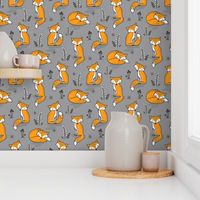 Dreamy Fox on Grey