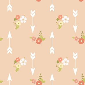 Arrows and flowers on blush