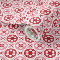 Chinoiserie / Flower Tiles Red