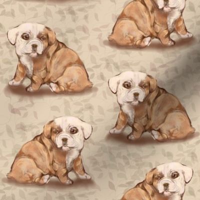 Bulldog Puppy with viny background