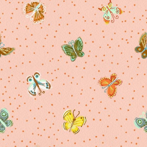 Butterflies with Dots in Pink