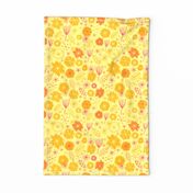 Mid Century Flowers Tea Towel