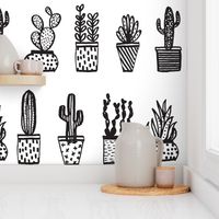 cactus // potted plants houseplants mini black and white plants cacti 