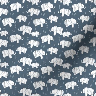 Origami Elephant - Payne's Grey (Small Version) by Andrea Lauren
