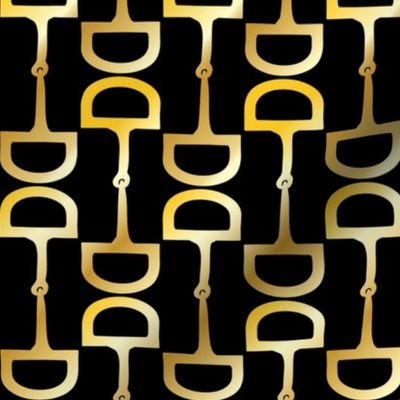 Snaffle Bits Black and Gold - Rotated