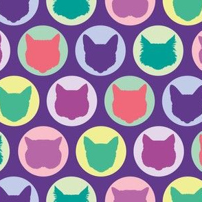 Cat Dots in Purple