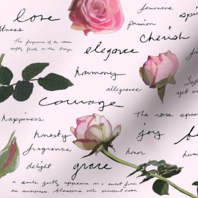 roses and word of beauty and strength