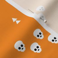 Skulls geometric halloween horror illustration in orange
