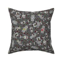 Retro Robot Scatter (Dark Gray)