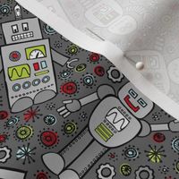 Retro Robot Scatter (Dark Gray)