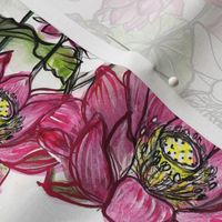 Dragonflies in Lotus Garden Border Print