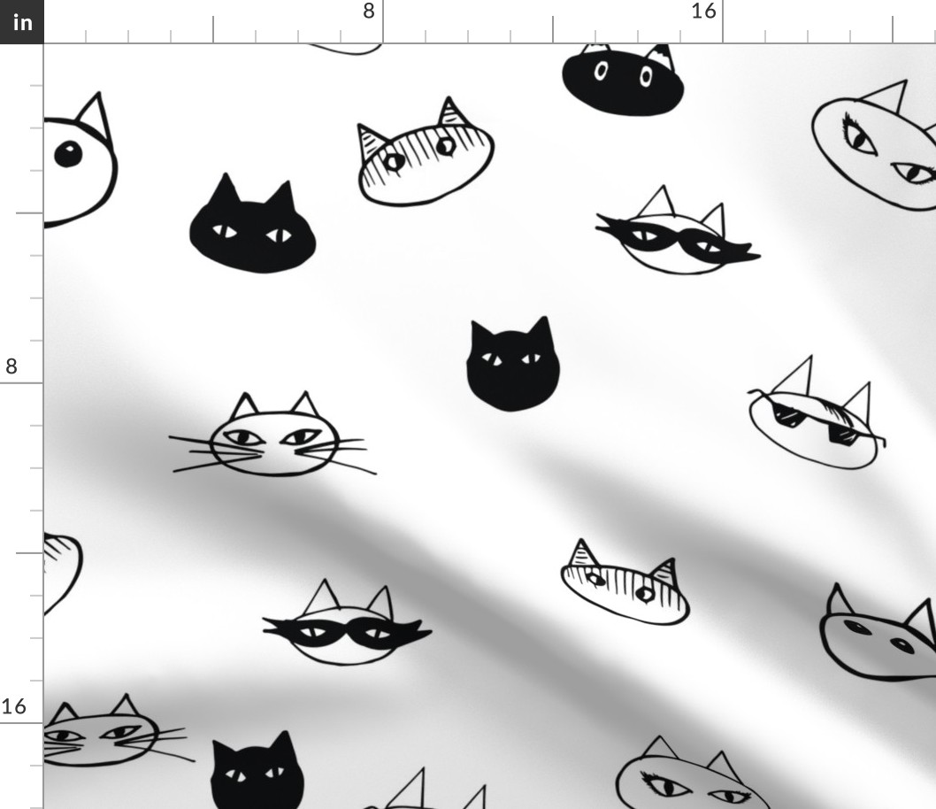 Cat Faces black n white