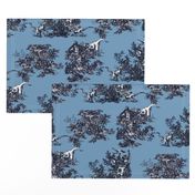 Jurassic toile blue and navy