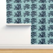 Jurassic toile teal all over