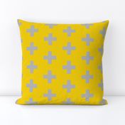 Grey Swiss Cross on Mustard