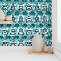 Turquoise Sugar Skulls