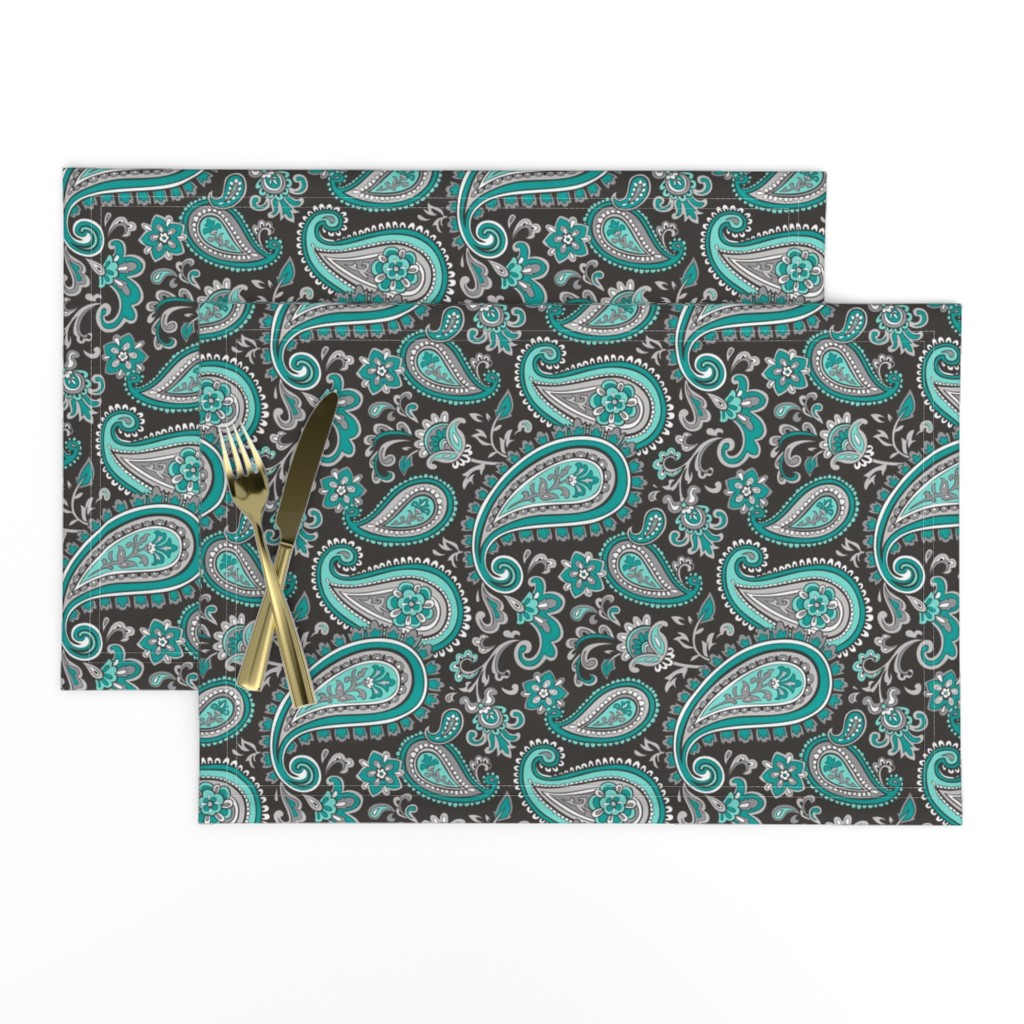 Modern Paisley in Mint Green