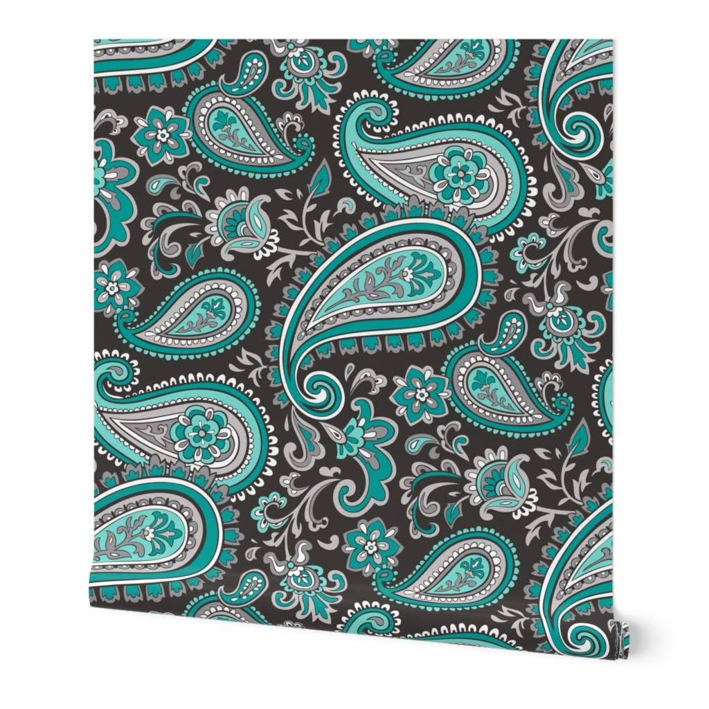 Modern Paisley in Mint Green