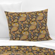 Modern Paisley in Orange Yellow