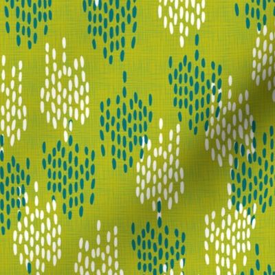 Abstract Scales on Faux Linen- Green