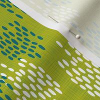 Abstract Scales on Faux Linen- Green