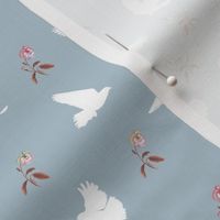 Doves in Flight, Desert Meadow Floral for Desert Meadow Collection