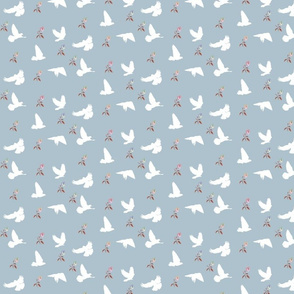 Doves in Flight, Desert Meadow Floral for Desert Meadow Collection