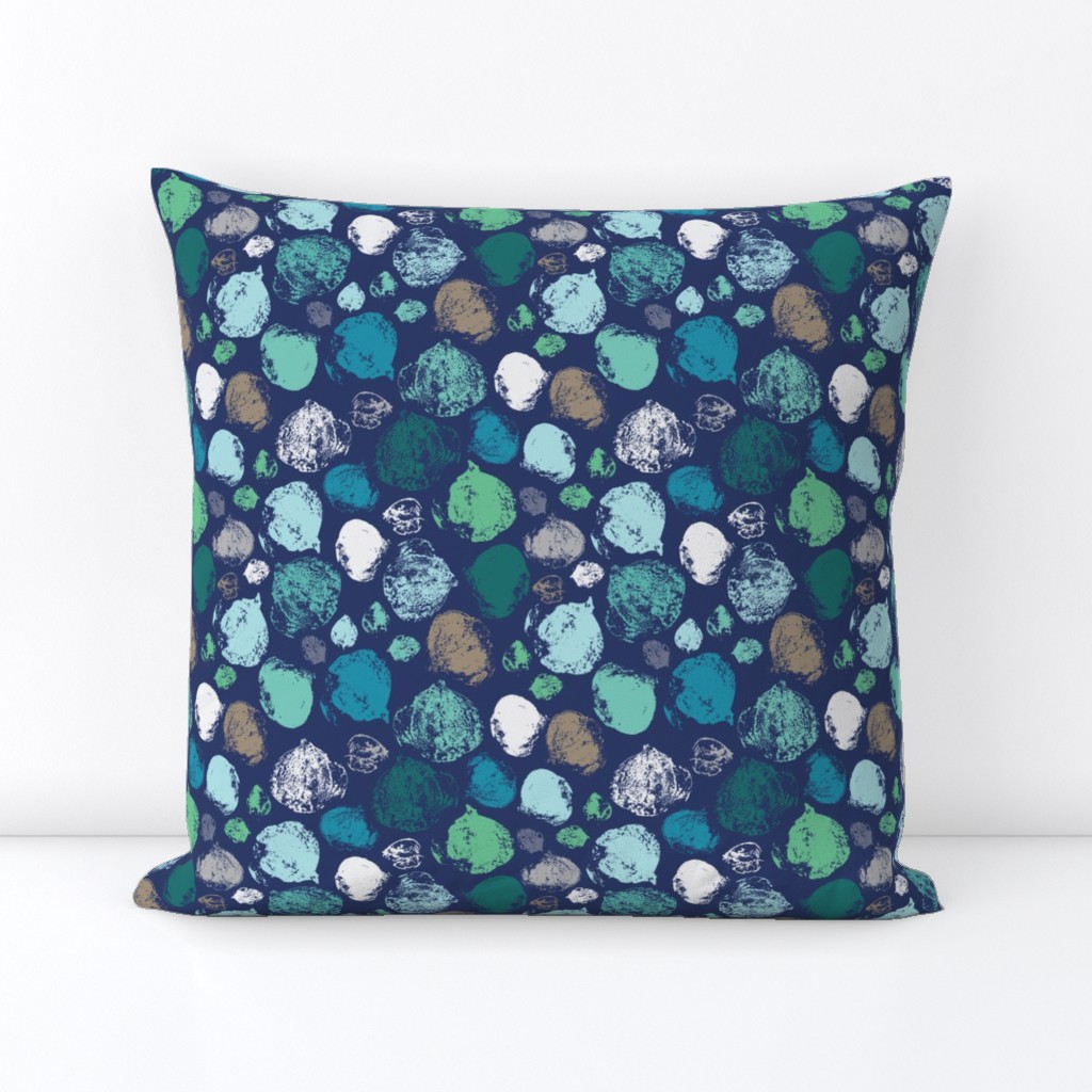 Radish print in blue