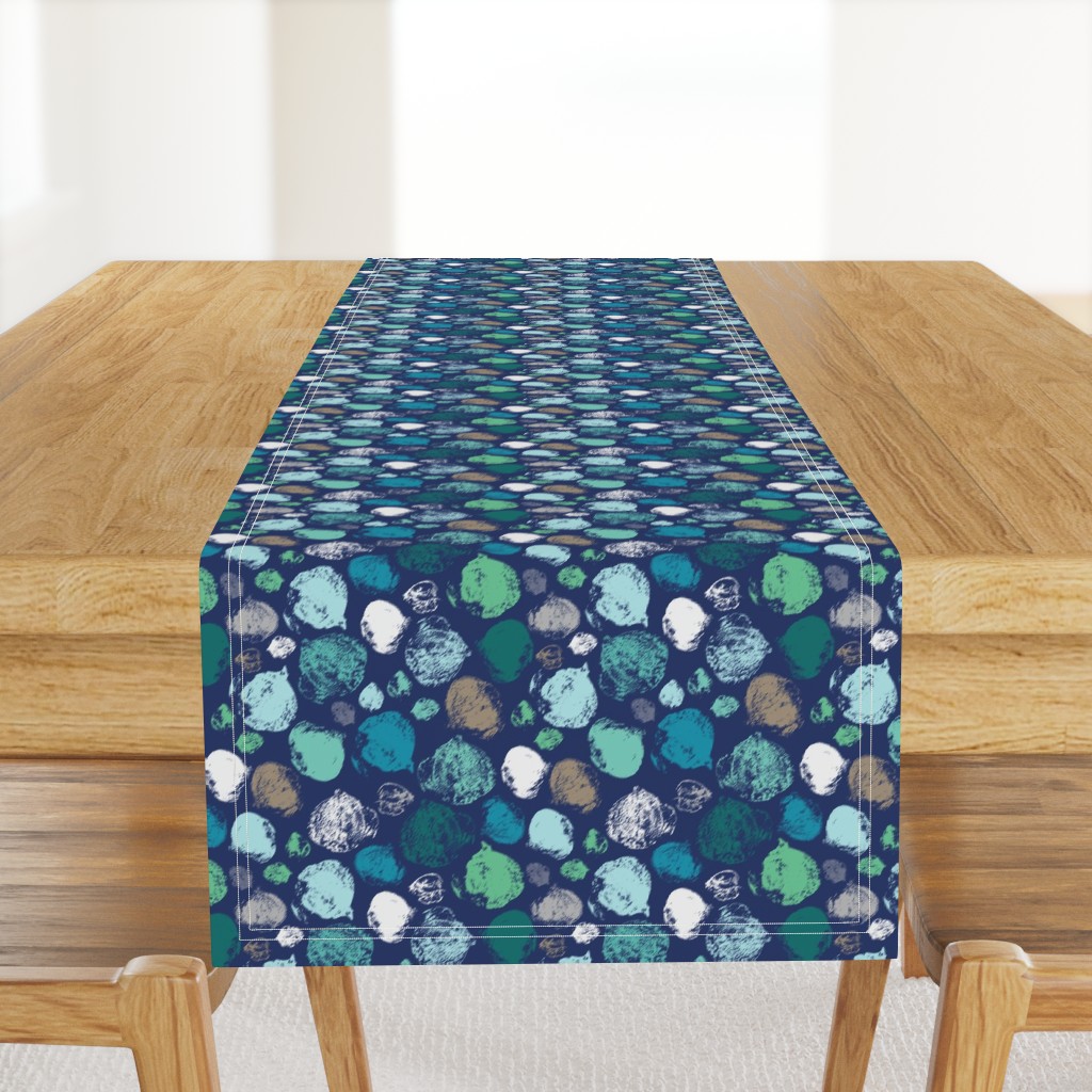 Radish print in blue