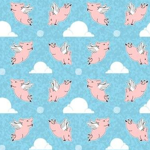 When Pigs Fly - Weathered Blue Background