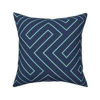 Tribal Maze Aqua on Navy