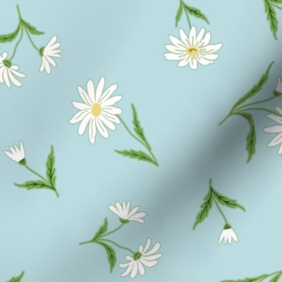 daisies on dusty blue 