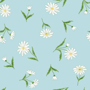 daisies on dusty blue 